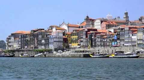 Douro river architecture scenic Stock Footage