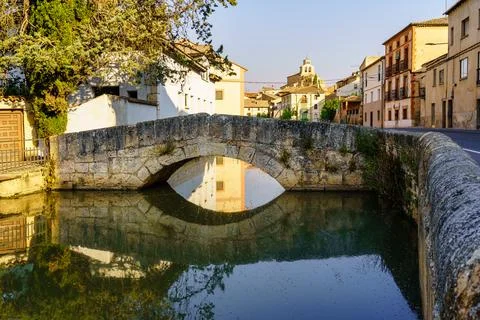 Douro River as it passes through the pretty medieval village of San Esteban de Stock Photos