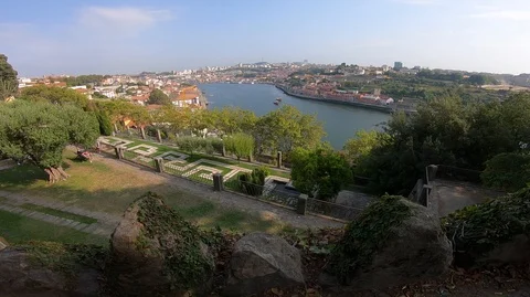 DOURO RIVER FROM PALACIO DE CRISTAL GARDEN, PORTO, PORTUGAL Stock Footage 94759933