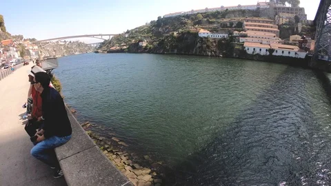 DOURO RIVER WITH PEOPLE Stock Footage 95095343