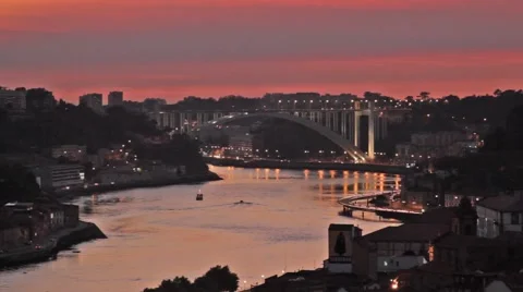 The Douro River at Sunset Stock Footage 40194078