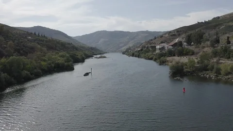 Douro River in Tua Stock Footage 122123989