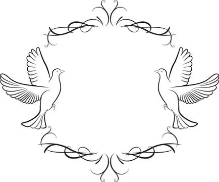 Dove and frame background Stock Illustration