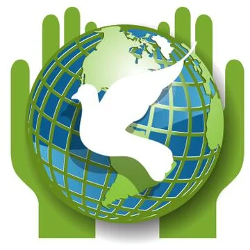 Dove and globe Stock Illustration