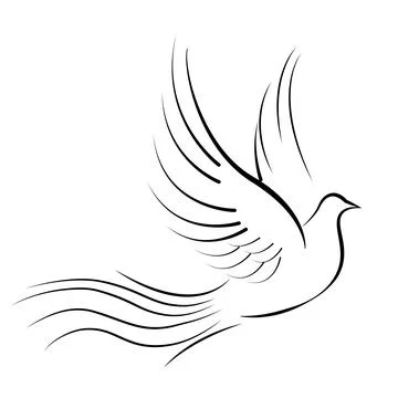 Dove are flying Stock Illustration