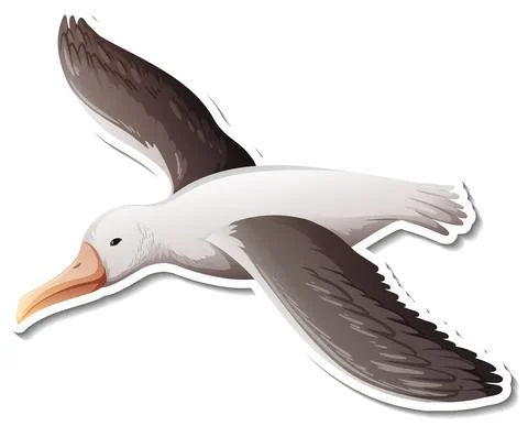 Dove bird cartoon sticker on white background Illustrazione stock