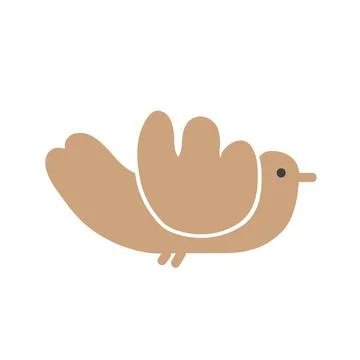Dove bird logo vector design. Cartoon pigeon in Scandinavian style Stock Illustration