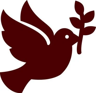 Dove bird with olive branch flat illustration イラスト素材