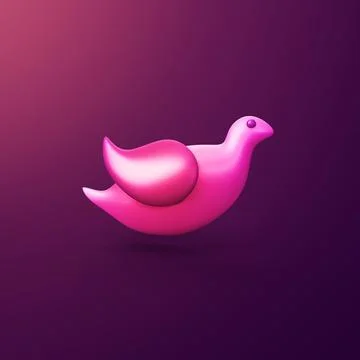 Dove bird - stylized 3d CGI icon object, Not gen Ai Stock Illustration