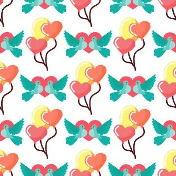 Dove birds seamless pattern background birdie vector illustration of cartoon 스톡 일러스트