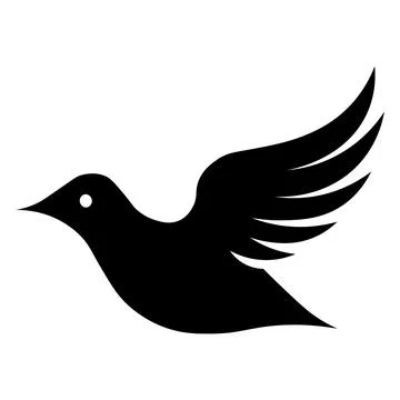 Dove black vector icon on white background Stock Illustration