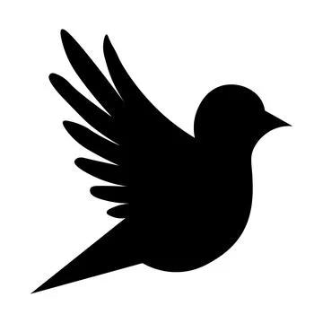 Dove black vector icon on white background Stock Illustration