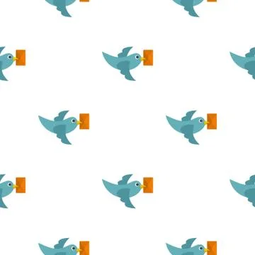 Dove carrying envelope pattern flat Stock Illustration