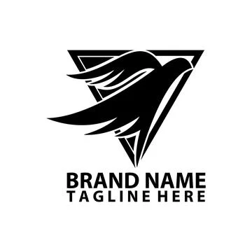 Dove flying triangle logo design vector Stock Illustration