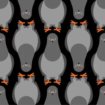 Dove grey pattern seamless. pigeon background. City bird vector texture Stock Illustration