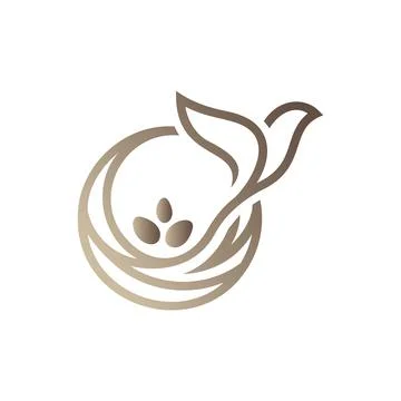 Dove Leaf Logo Design Nature Wellness Symbol Stock Illustration