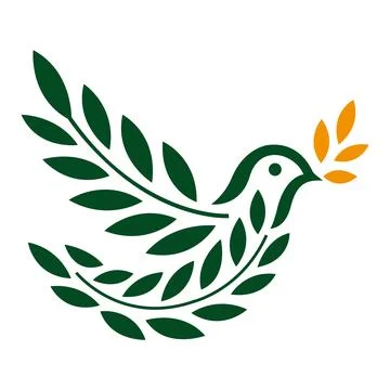 Dove Leaf Peace Logo Design Nature Freedom Vector Template Stock Illustration