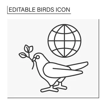 Dove line icon Stock Illustration