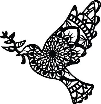 Dove mandala Stock Illustration