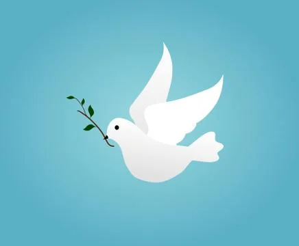 Dove with Olive branch Stock Illustration