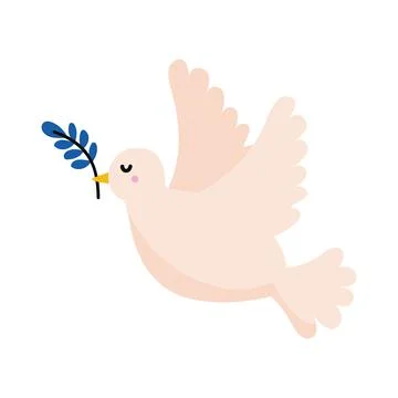 Dove with olive branch Stock Illustration