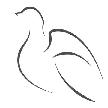 Dove outline Stock Illustration