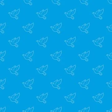 Dove pattern seamless blue Stock Illustration