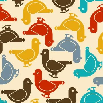 Dove pattern seamless. Pigeon background. vector illustration Stock Illustration