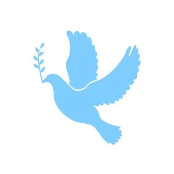 Dove of peace simple icon. Vector Stock Illustration