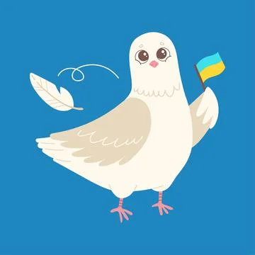 Dove of peace vector, no war in Ukraine Stock Illustration