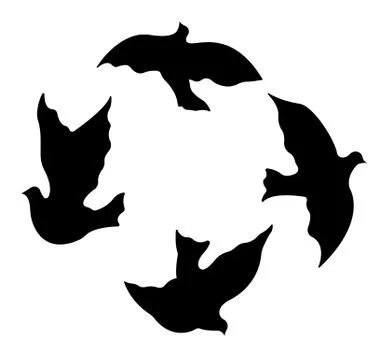 Dove Silhouettes Stock Illustration