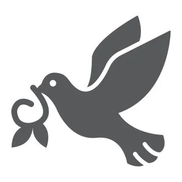 Dove Sun glyph icon, easter and bird, dove of peace sign, vector graphics, a Stock Illustration