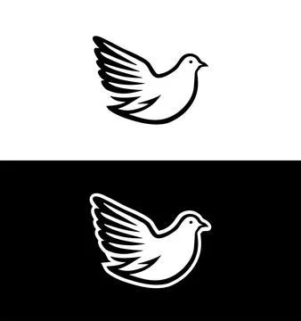 Dove vector emblem illustration isolated Stock Illustration