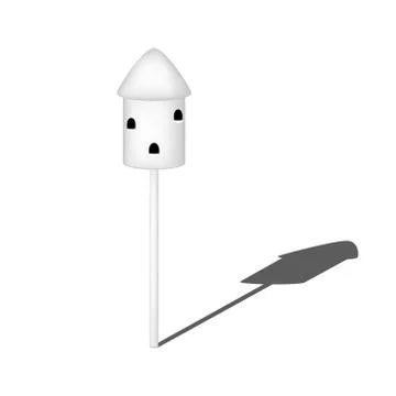 Dovecote in white design with shadow Stock Illustration