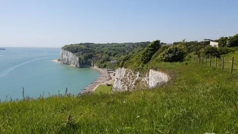 Dover Cliffs Kent Coastal Path UK Stock Footage 276352472