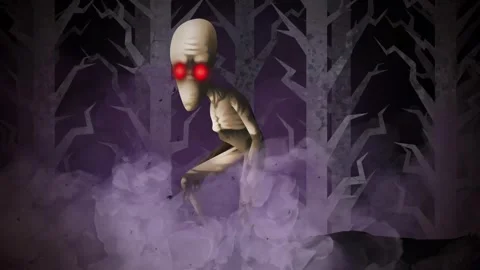 Dover demon alien walking through a dark forest at night Stock-Footage 342363873