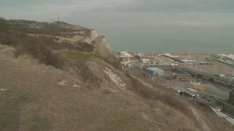 Dover Docks pan Stock Footage 10877731