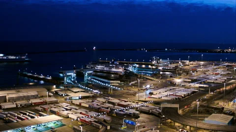 Dover Harbour at Night timelpase 库存影片 46395184