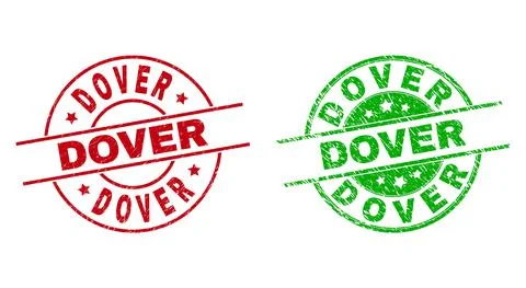 DOVER Round Badges Using Unclean Texture Stock Illustration