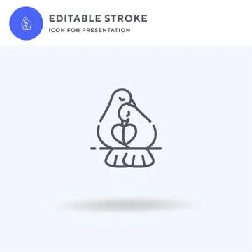 Doves icon vector, filled flat sign, solid pictogram isolated on white, logo  Illustration