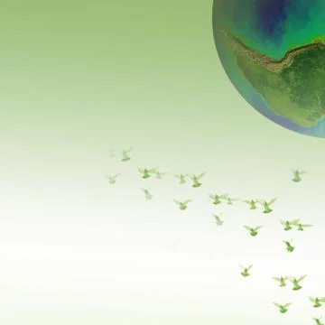 Doves over the world Stock Illustration