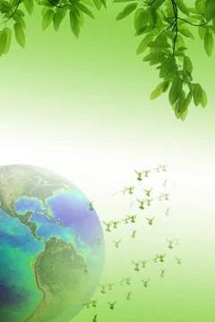 Doves over the world Stock Illustration