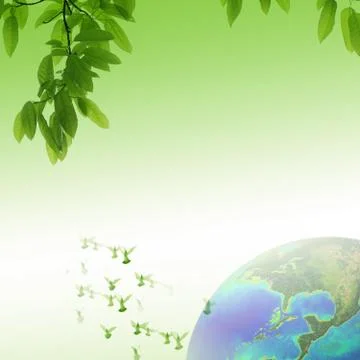 Doves over the world Stock Illustration