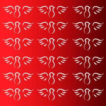 Doves on red background Stock Illustration