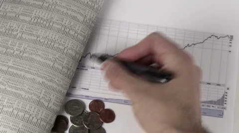 Dow Jones chart V2 - HD Stock Footage 5389777