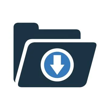 Dowanload, file, folder icon. Simple vector design. Stock Illustration