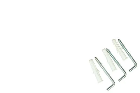 Dowel with L hook with plastic spacer on white Stock Illustration