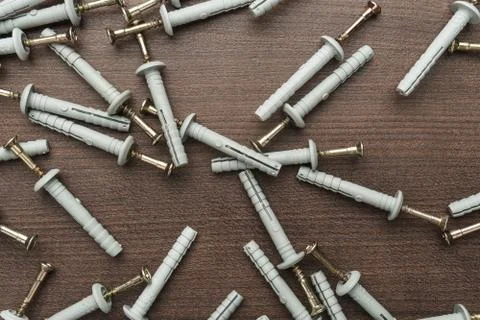 Dowels on the table Stock Photos