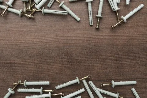 Dowels on the table Stock Photos