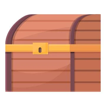 Dower chest icon cartoon vector. Treasure box Stock Illustration